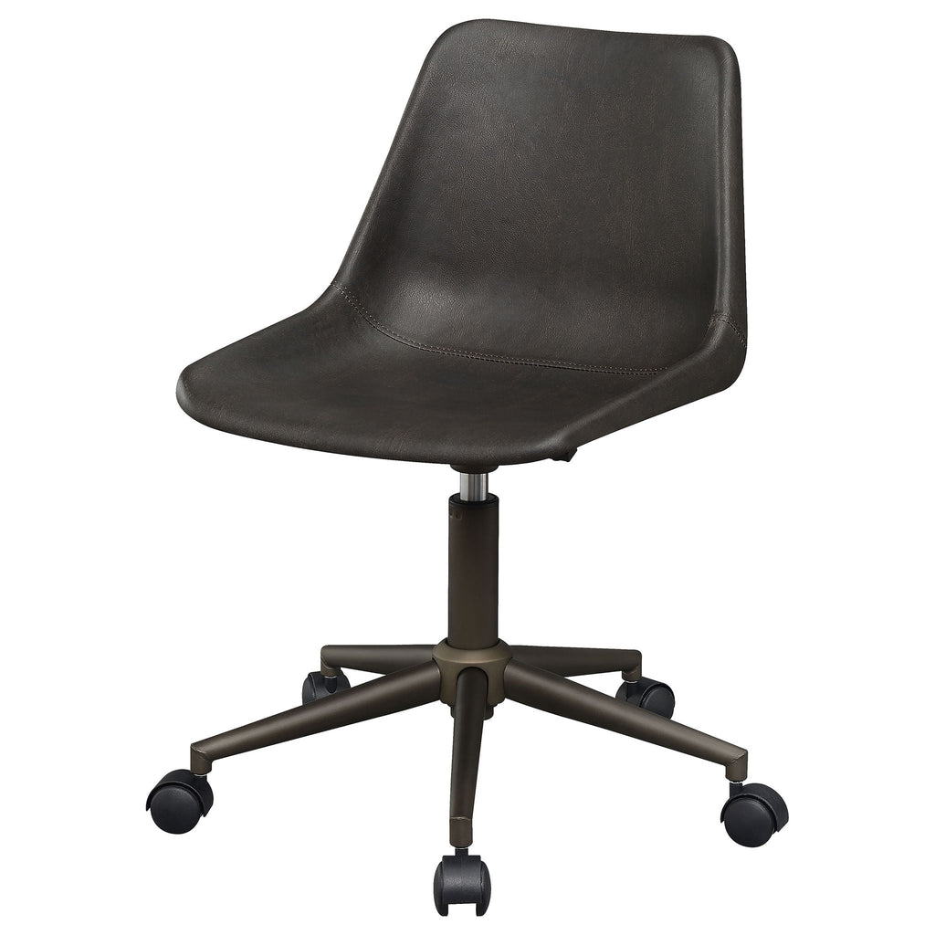 Ralston - Upholstered Adjustable Office Desk Chair With Ergonomic Design - Brown