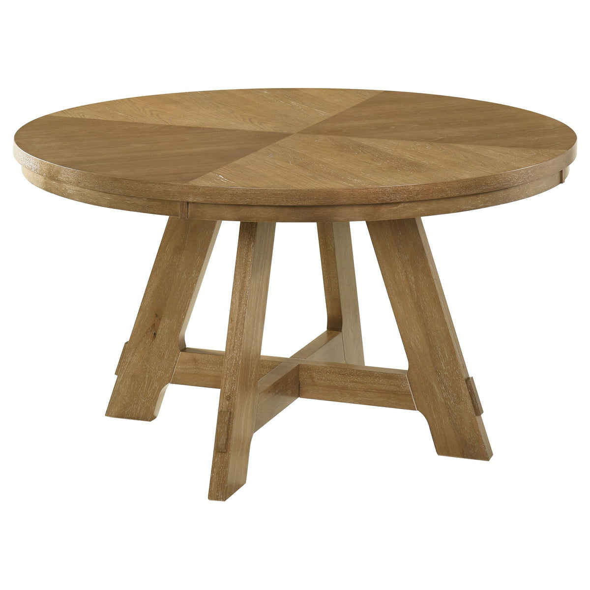Kent - 5 Piece Dining Table Set With Upholstered Chairs - Brown Oak