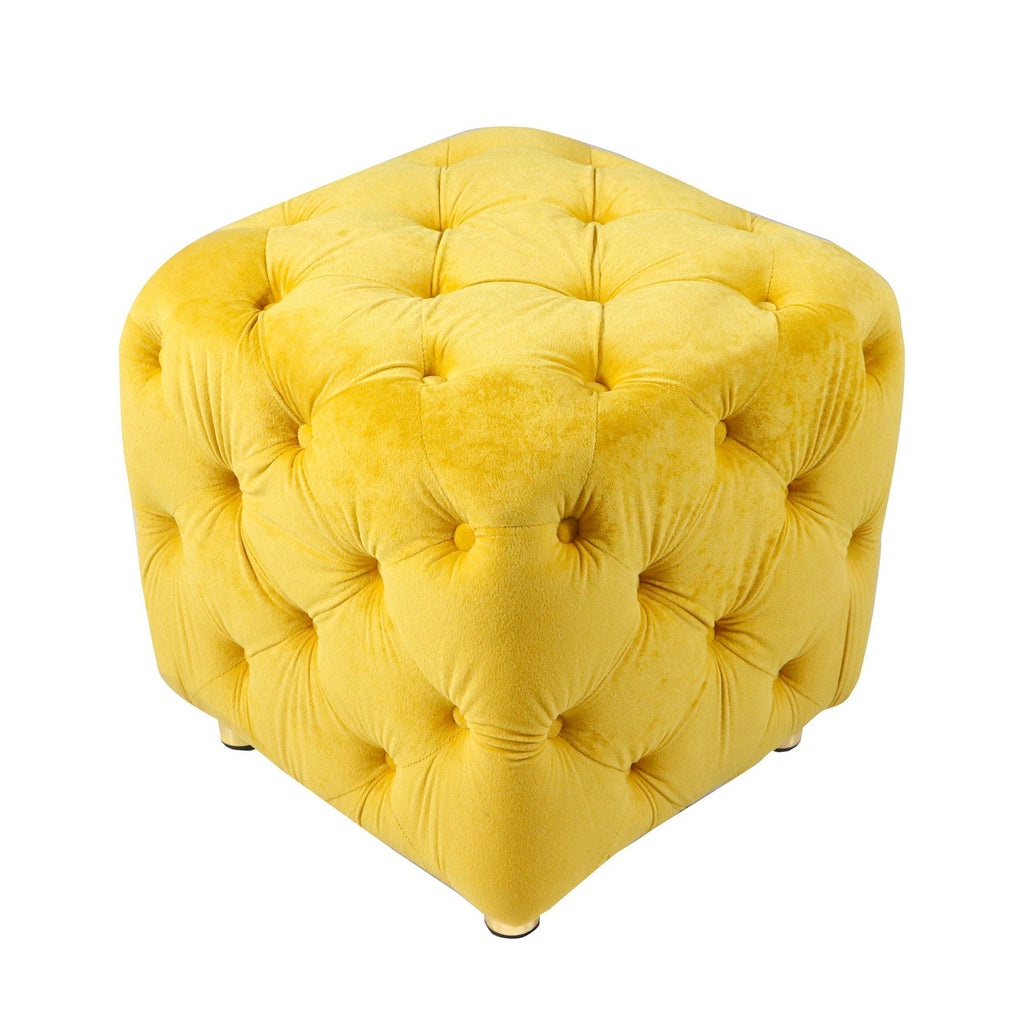 Modern Upholstered Ottoman, Exquisite Small End Table, Soft Foot Stool, Dressing Makeup Chair, Comfortable Seat For Living Room, Bedroom, Entrance