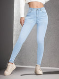 Stretchy Slim-fit Skinny Jeans High-waisted With Tummy-control Design