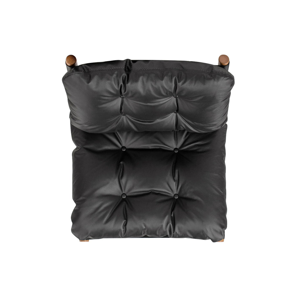 Oxford Leather Mid-Century Modern Accent Chair - Noir Black