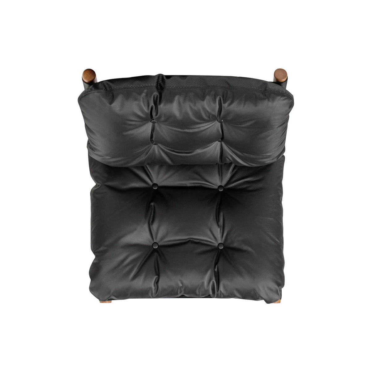 Oxford Leather Mid-Century Modern Accent Chair - Noir Black