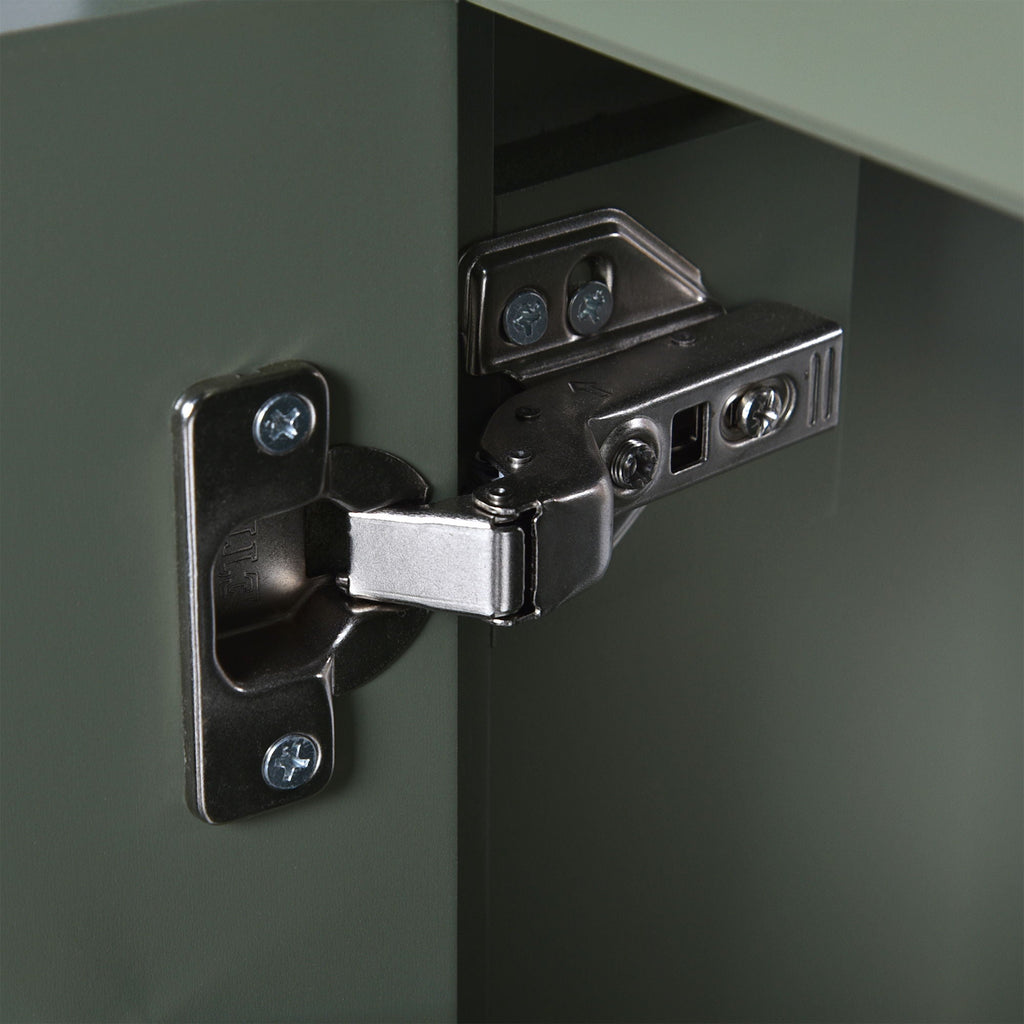 Elegant Bathroom Vanity With Ceramic Sink, Soft Close Doors And Drawers, Double Storage Racks