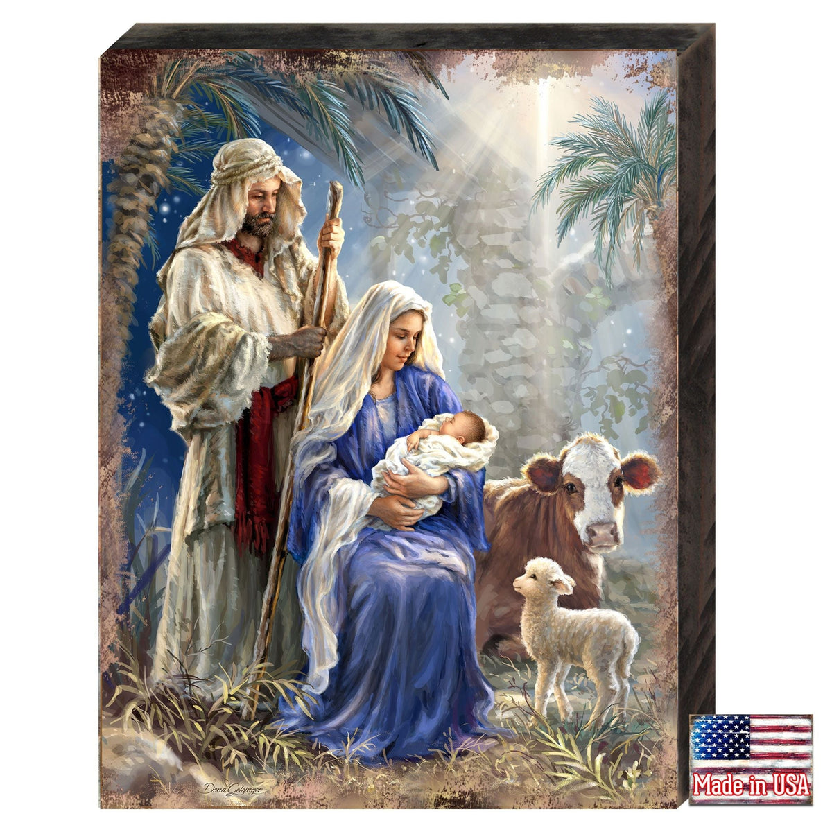 Holy Night Wooden Wall Art by D. Gelsinger - Nativity Holiday Decor - 95631B-1618