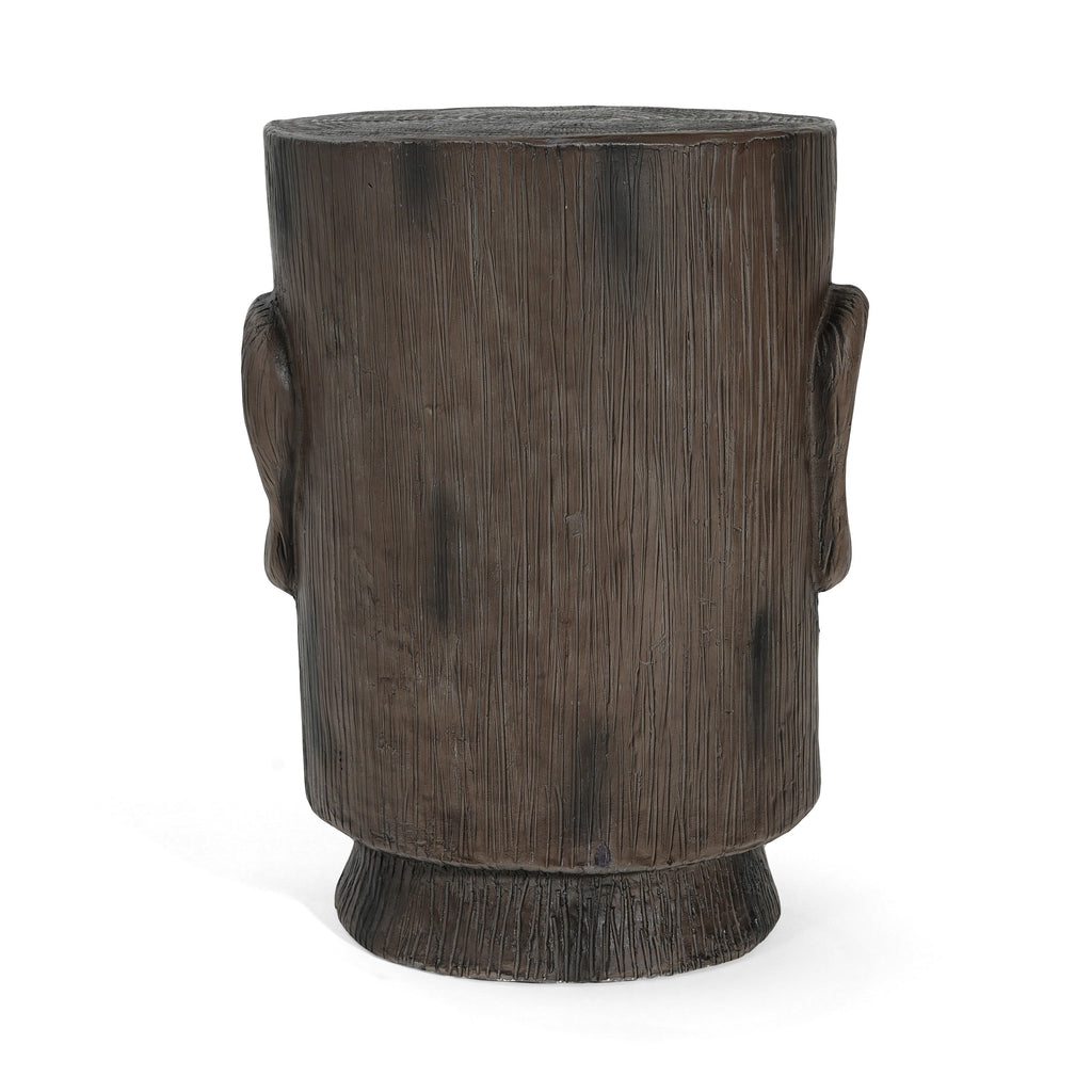 Outdoor Side Table Easter Island Moai Statue Pedestal