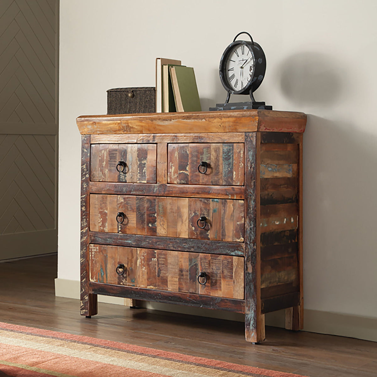 Lynden - 4 Drawer Accent Cabinet With Ring Pulls - Wood
