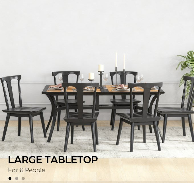 Stable Faux Wood Rectangle Outdoor Dining Table