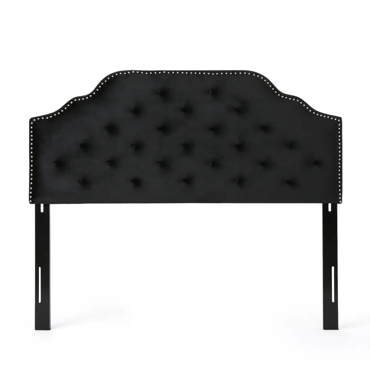 Charismatic Queen Size Headboard with Button Tufting and Nailhead Trim