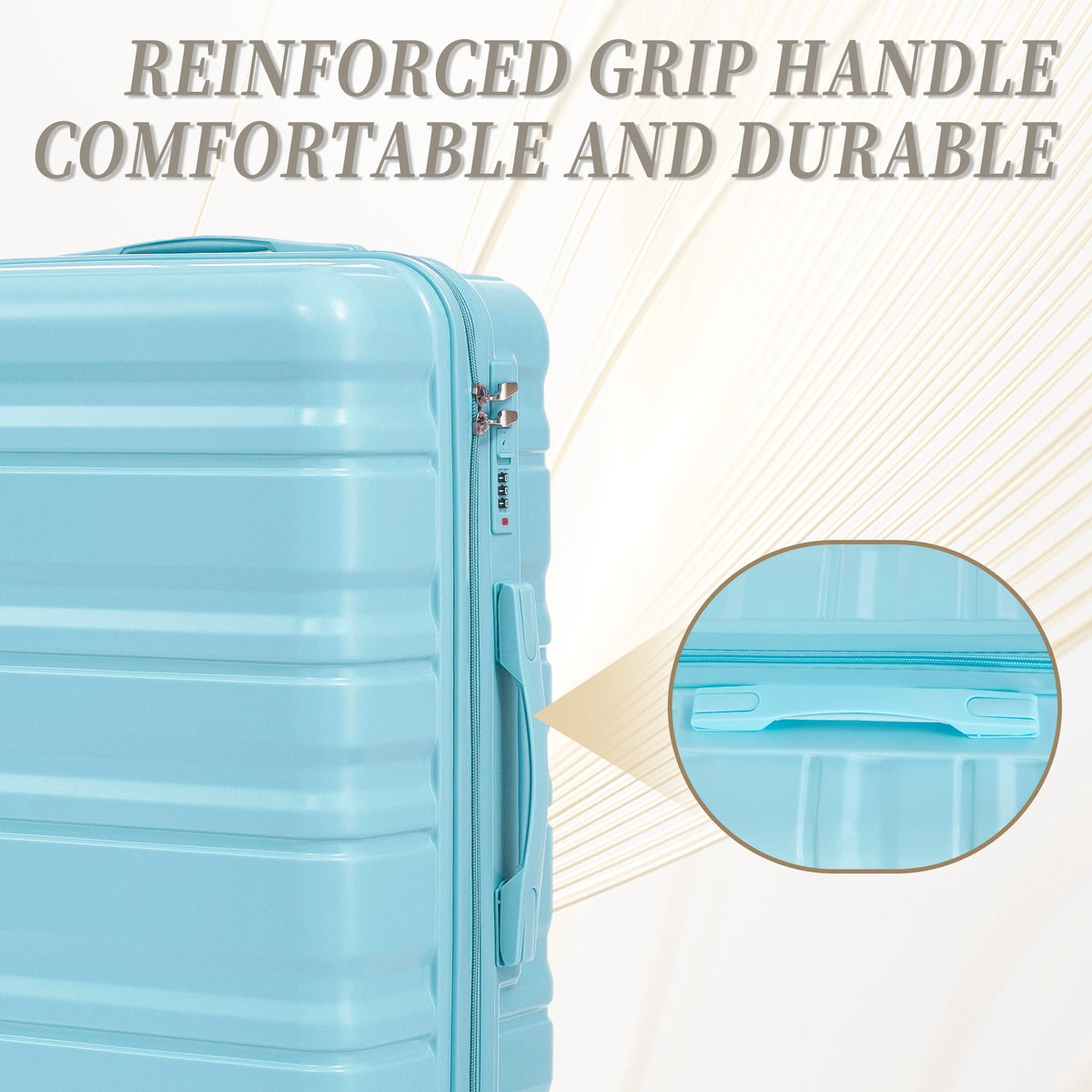 HIFINE Tourist 3-Piece ABS Spinner Wheel Luggage Set (Blue)