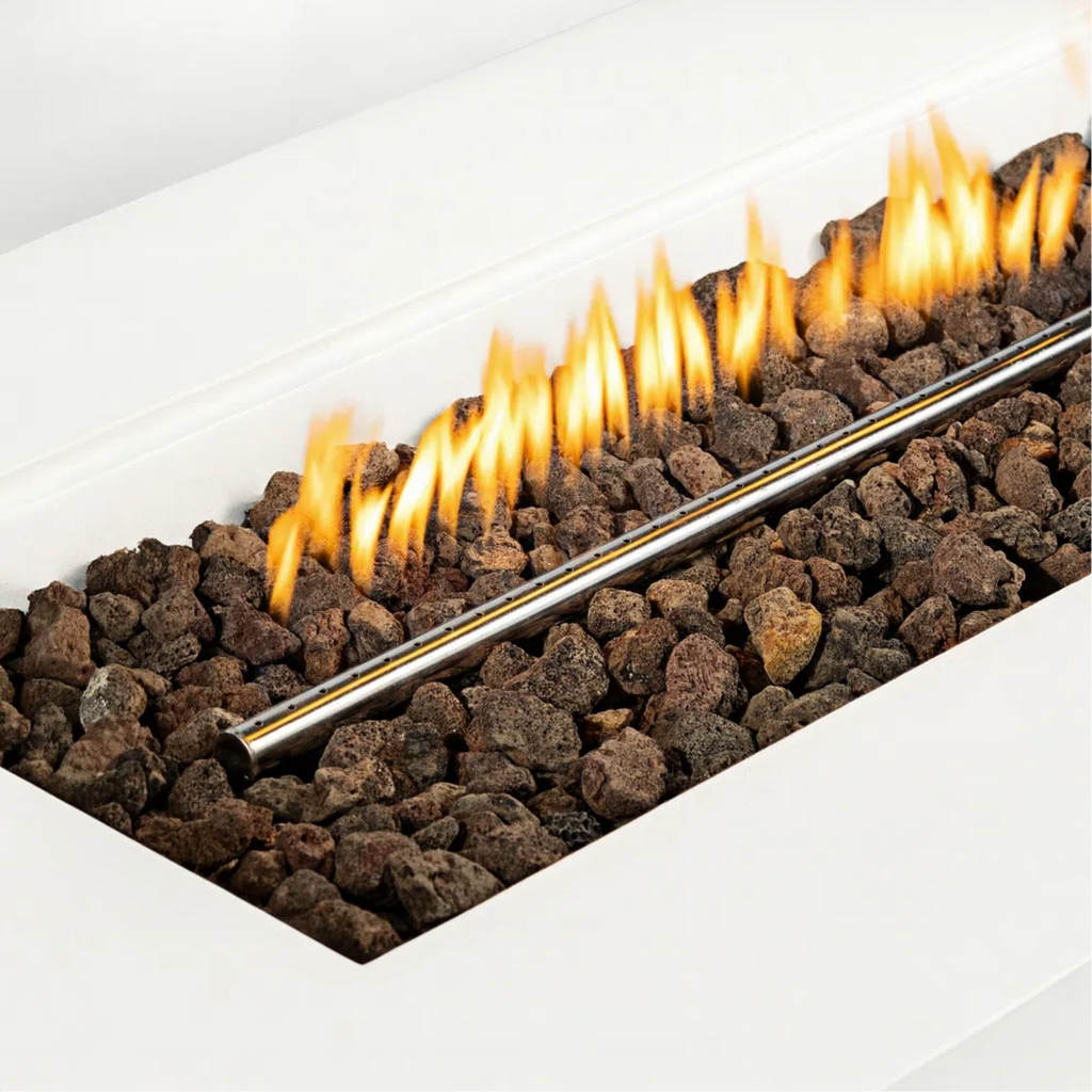 Outdoor Rectangle Propane Fire Pit Table 60inch, White