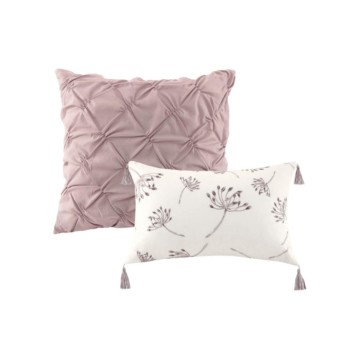 8 Piece Cotton Printed Comforter Set Blush King