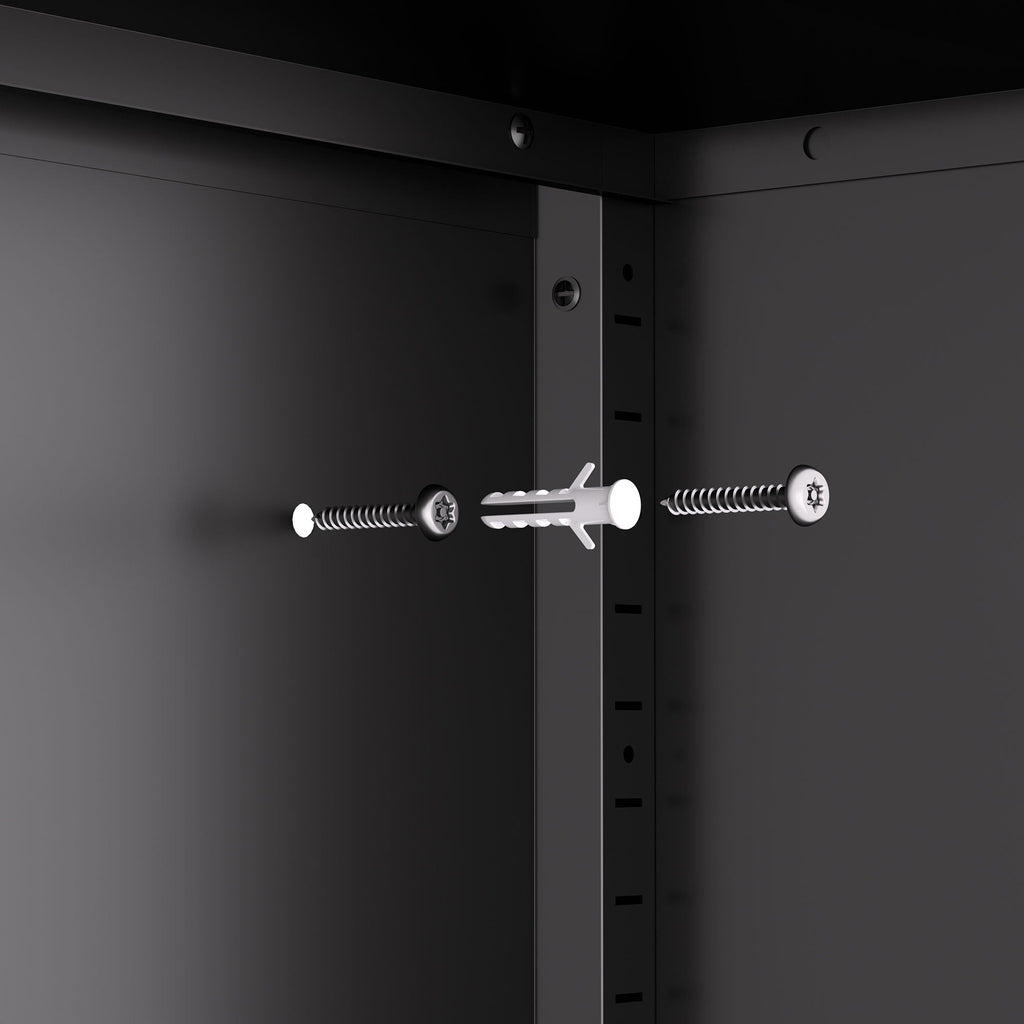 Heavy Duty Rolling Cabinet With Lock, Garage Storage Cabinet, 4 Adjustable Shelves For Tool Organization