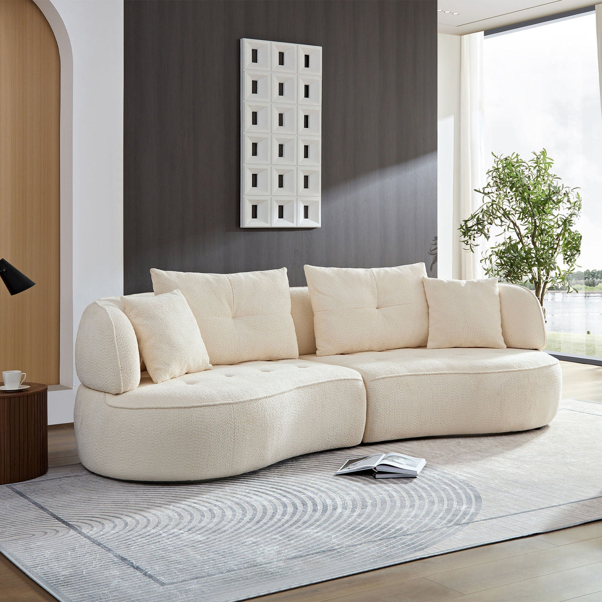 Modular Sofa, Durable Fabric, Solid Wood Frame, High Density Sponge Padding, Seating For 4