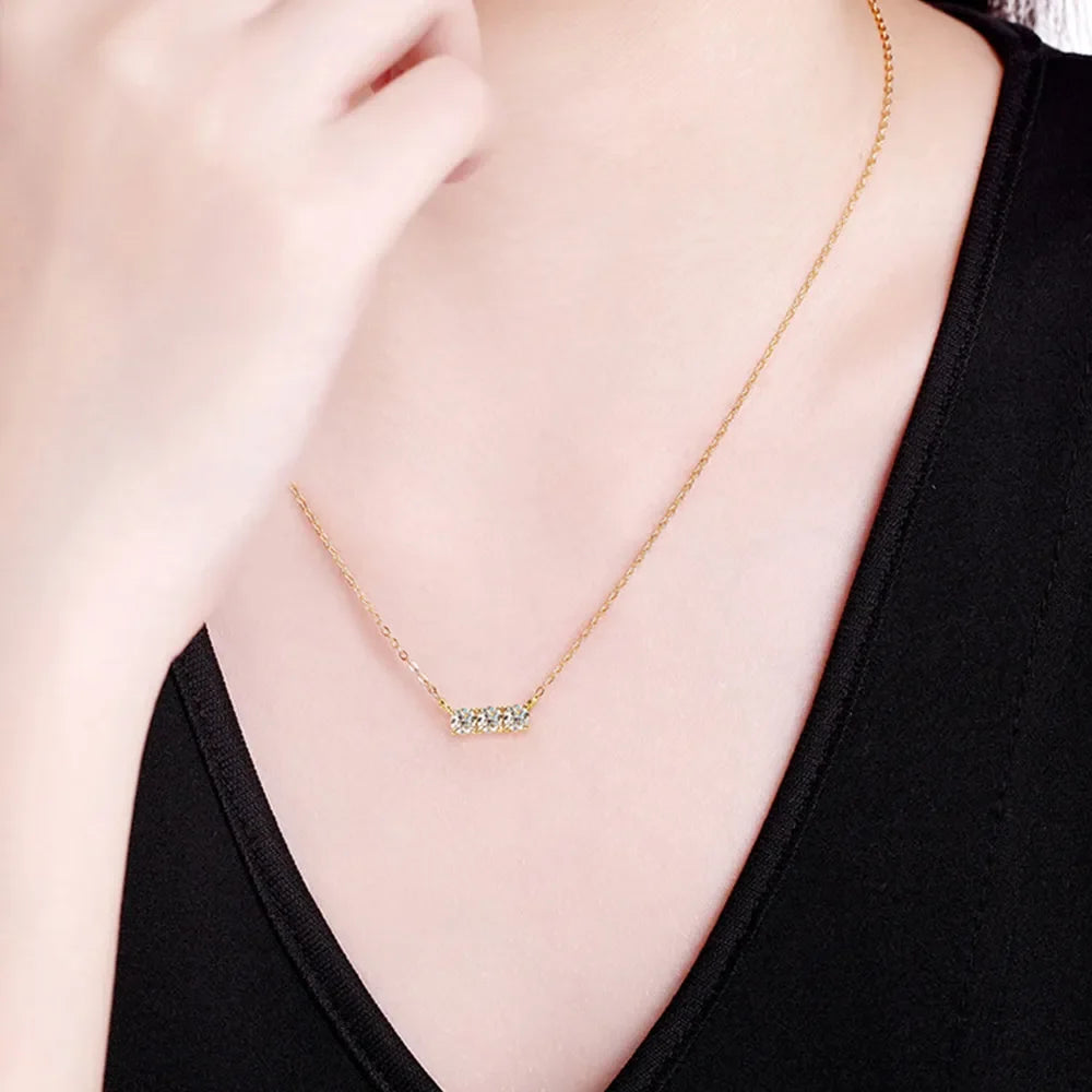 925 Sterling Silver Inlaid Sparkala™ Bar Necklace
