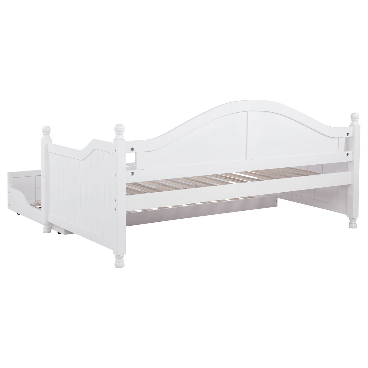 Twin Daybed With Trundle Storage Bed - White