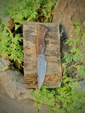The Hunter's Favorite: 10-Inch Hunting Knife with Damascus Steel Blade, Rosewood Handle, and Damascus Guard