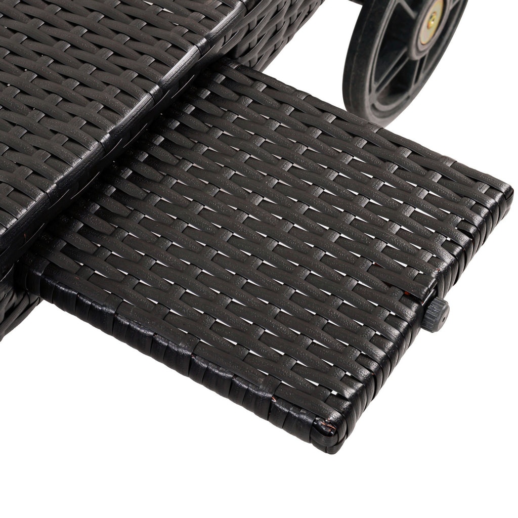 K&K 80'' Patio Wicker Chaise Lounge Chairs Set of 2