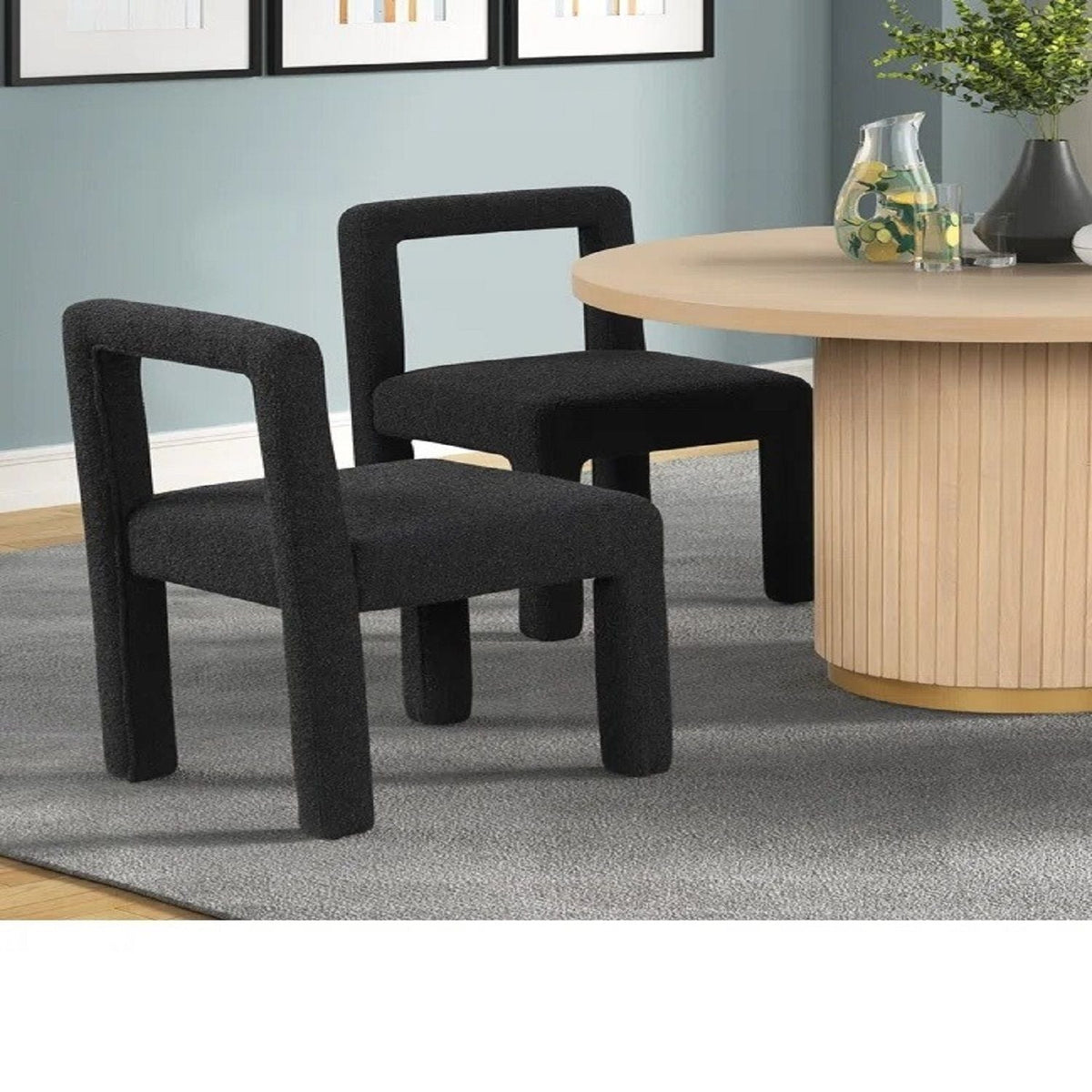 Dining Chairs With Square Open Back (Set of 2)