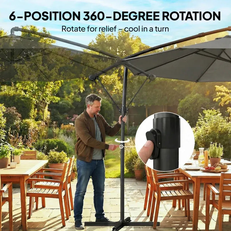 Large Garden Umbrella, Outdoor Hanging Cantilever Umbrella