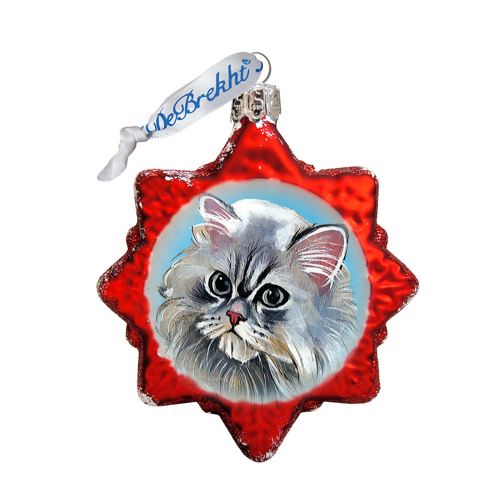 Long Haired Family Kitten Glass Ornament by G. DeBrekht - Pets Dog and Cats Decor - 774018