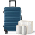 Hardshell ABS Luggage Set 24-Inch Spinner Suitcase with 2 Packing Cubes