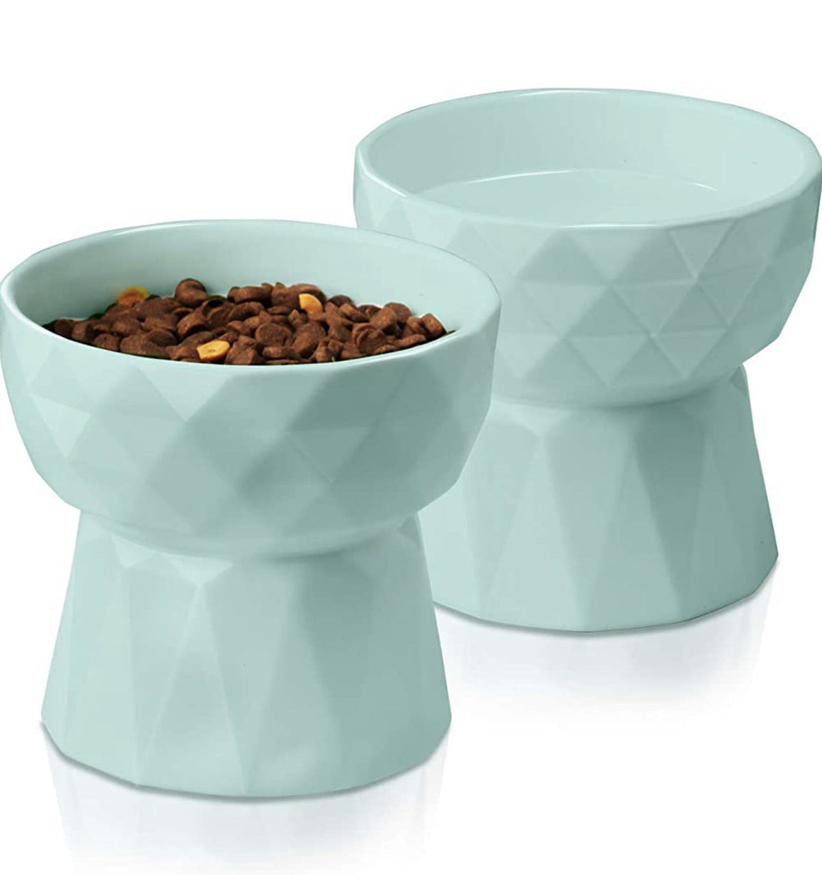 Ceramic High Foot Cervical Protection Pet Bowl