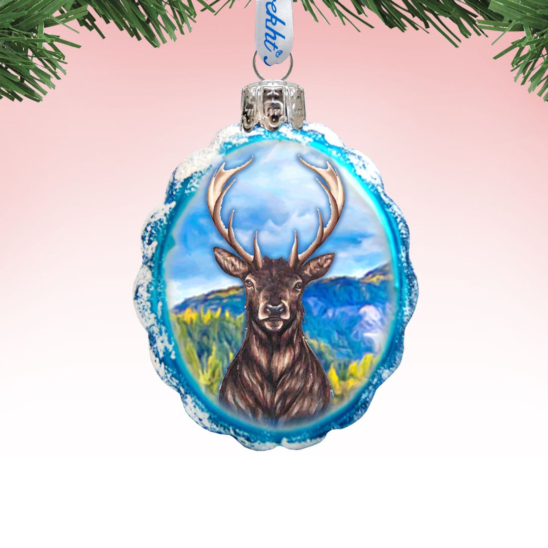 Caribou Mercury Glass Ornament by G. DeBrekht - Wildlife Holiday Decor - 771057