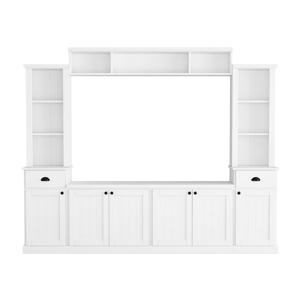 Minimalist Entertainment Wall Unit Set With Bridge For TVs Up To 75"