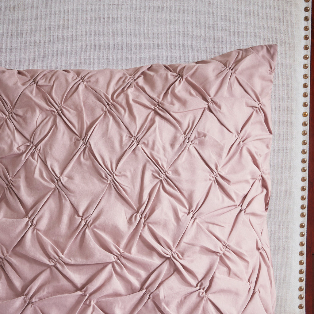 8 Piece Cotton Printed Comforter Set Blush California King
