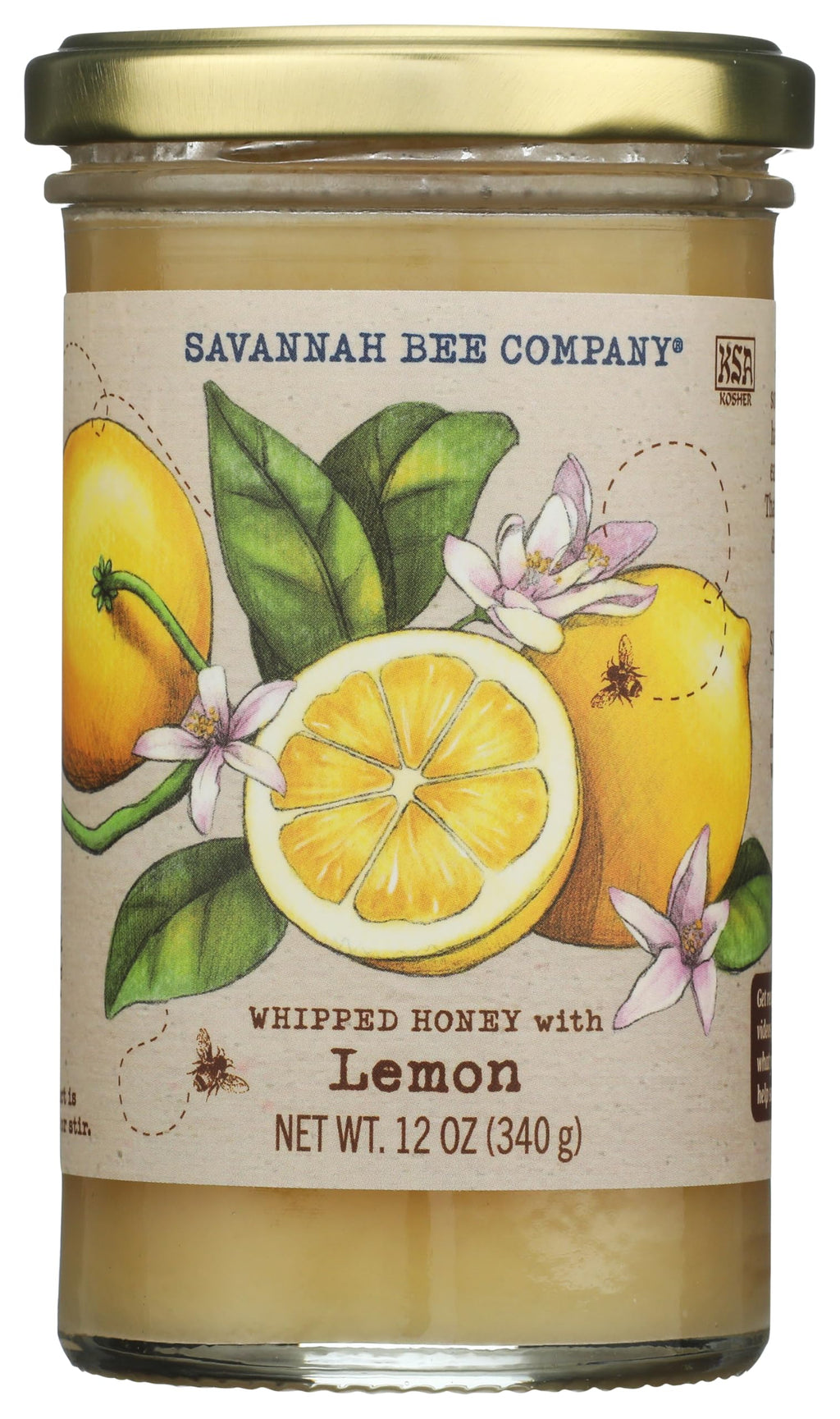 Savannah Bee Lemon Whipped Honey, Case of 12, 12 Ounce