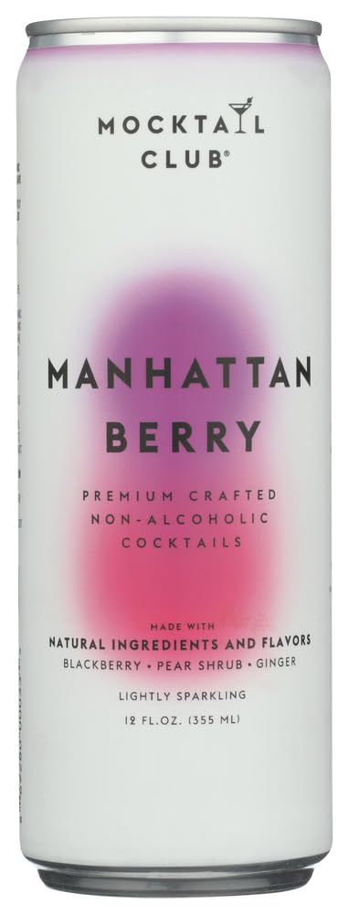 Mocktail Club Manhattan Berry Non-Alcoholic Cocktail, Case of 6, 4 x 12 Fl Oz