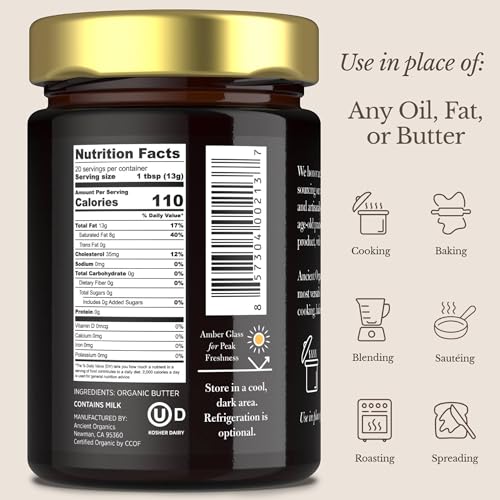 Ancient Organics Organic Original Ghee, Case of 6, 9 fl oz