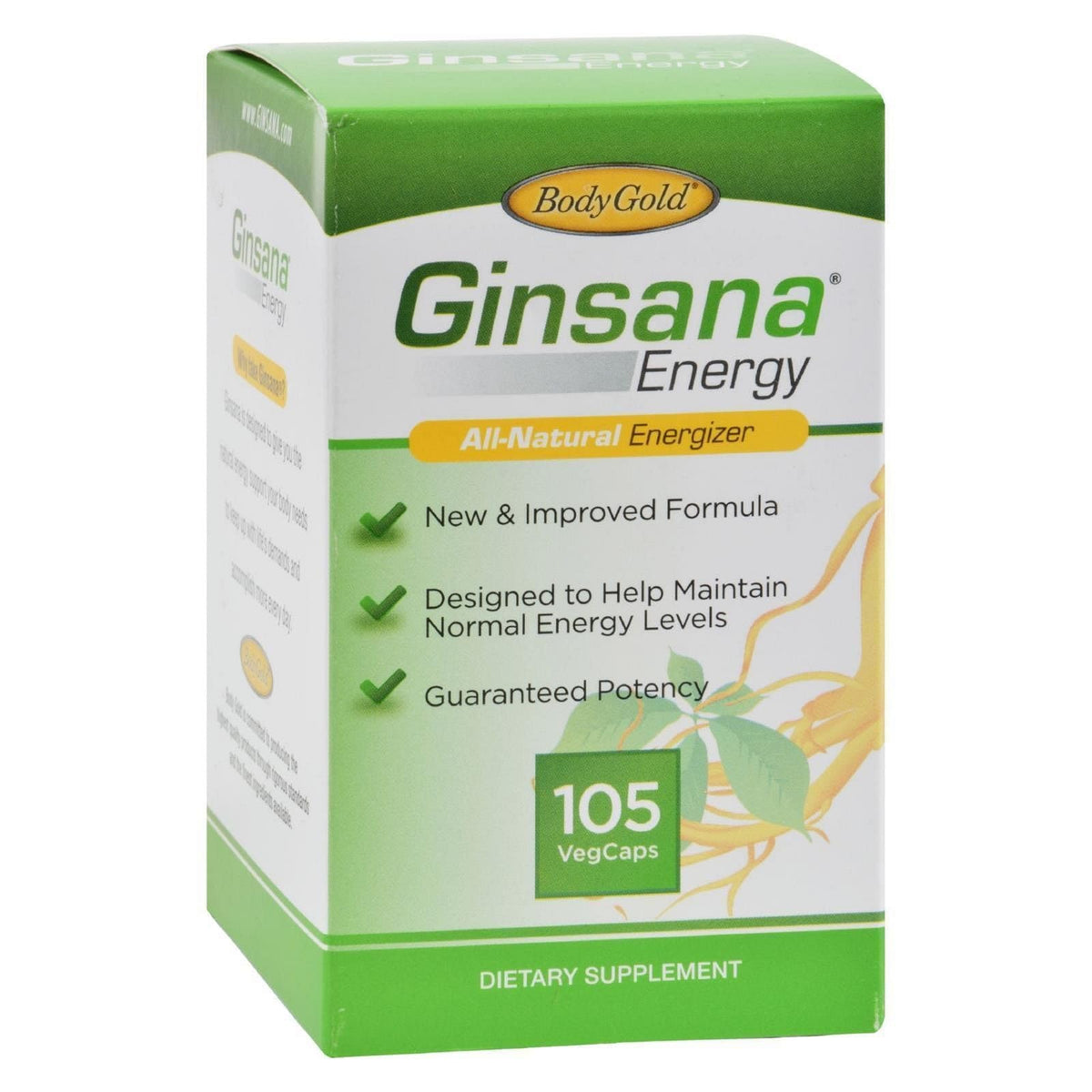 Body Gold Ginsana Energy Capsules, 105 Count