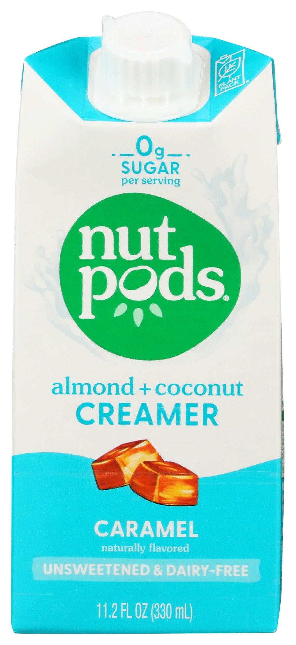 nutpods Caramel Unsweetened Dairy-Free Coffee Creamer, Case of 12, 11.2 Fluid Ounce Cartons