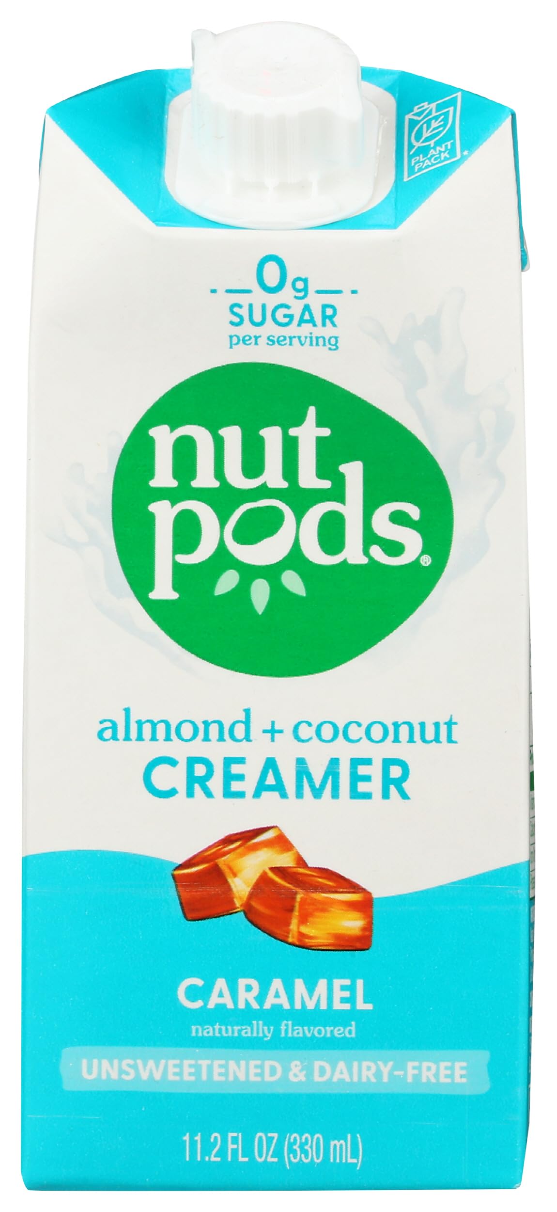 nutpods Caramel Unsweetened Dairy-Free Coffee Creamer, Case of 12, 11.2 Fluid Ounce Cartons