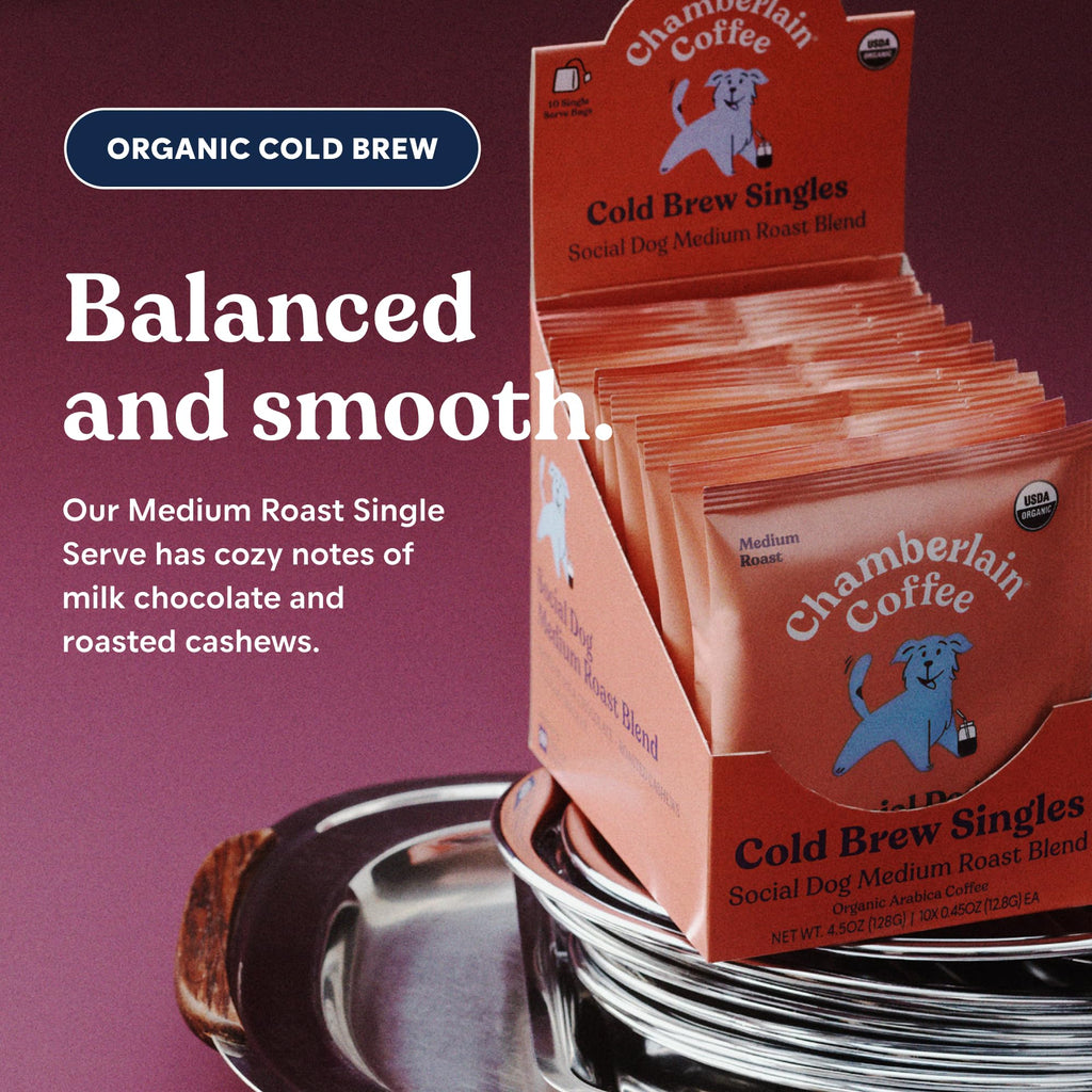 Chamberlain Coffee Organic Social Dog Coffee, Case of 6, 4.5 oz