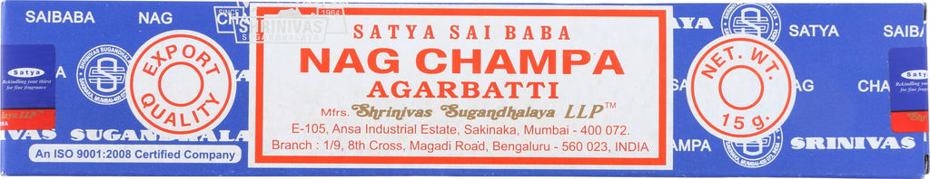 Sai Baba Nag Champa Agarbatti Incense, Case of 12, 15 g