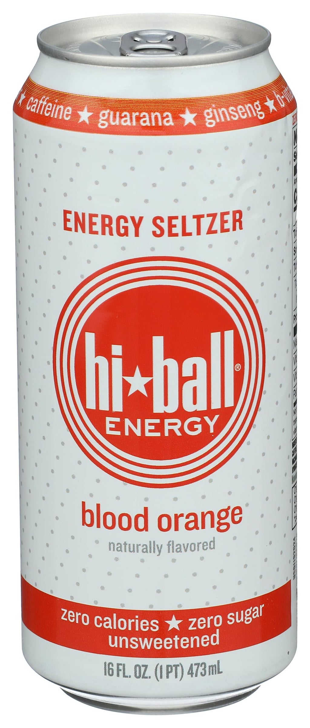 Hiball Blood Orange Energy Seltzer Water, Case of 12, 16 Fl Oz Cans