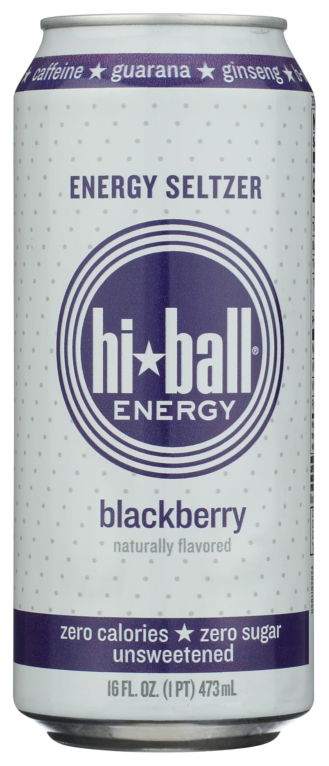 Hiball Blackberry Energy Seltzer Water, Case of 12, 16 Fluid Ounce