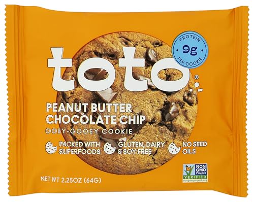Toto Plant-Based Peanut Butter Chocolate Chip Cookies, Case of 10, 2.25 Oz Cookies
