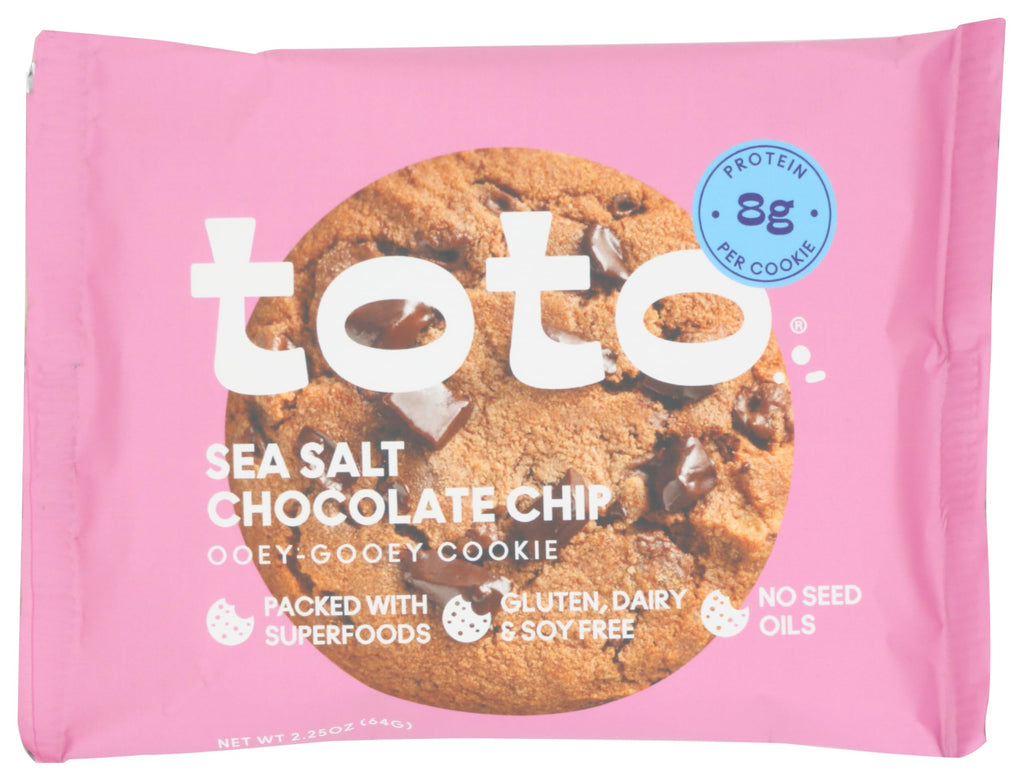 Toto Plant-Based Sea Salt Chocolate Chip Cookies, Case of 10, 2.25 Oz Packs