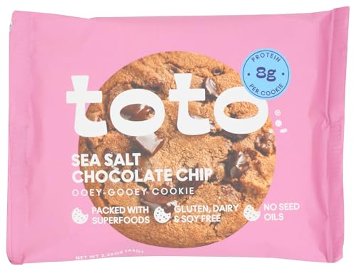 Toto Plant-Based Sea Salt Chocolate Chip Cookies, Case of 10, 2.25 Oz Packs