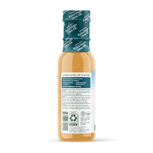 California Olive Ranch Roasted Garlic Dijon Marinade Sauce, 8 Fluid Ounce Bottles, Case of 6