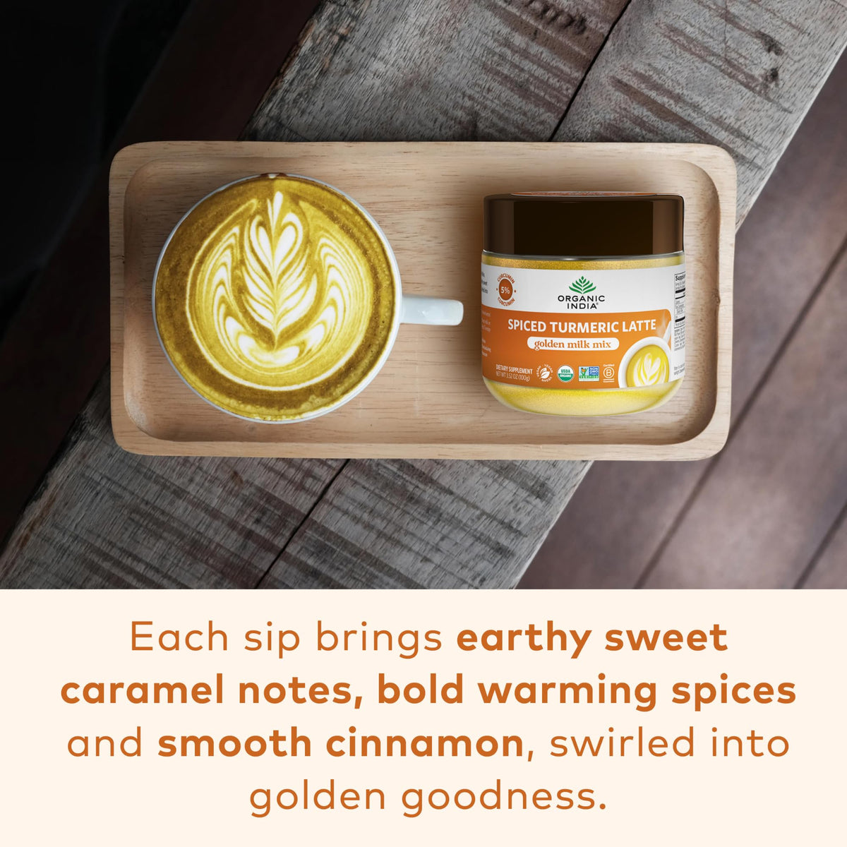 Organic India Spiced Turmeric Latte Golden Milk Mix, 3.52 oz
