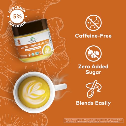 Organic India Spiced Turmeric Latte Golden Milk Mix, 3.52 oz