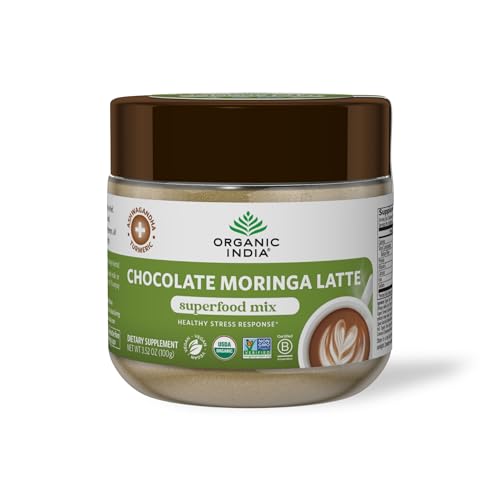 Organic India Chocolate Moringa Latte Superfood Mix, 3.52 Ounces