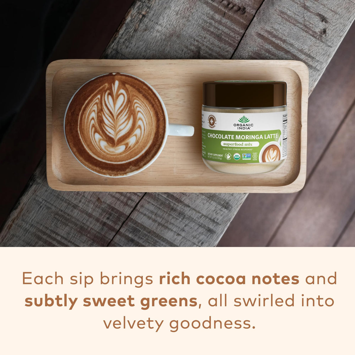 Organic India Chocolate Moringa Latte Superfood Mix, 3.52 Ounces