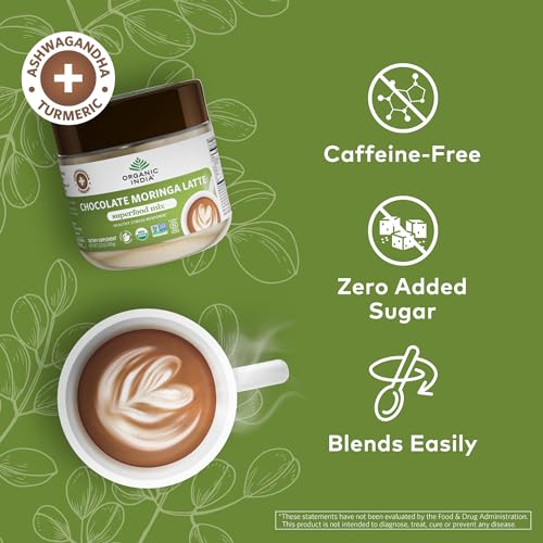 Organic India Chocolate Moringa Latte Superfood Mix, 3.52 Ounces