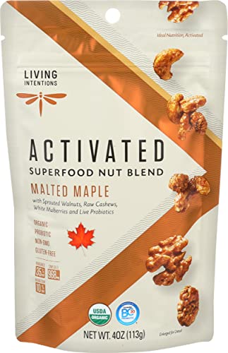 Living Intentions Activated Superfood Malted Maple Nut Blend Case of 6, 4 Ounce