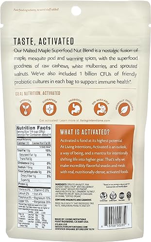 Living Intentions Activated Superfood Malted Maple Nut Blend Case of 6, 4 Ounce